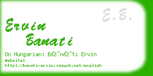 ervin banati business card